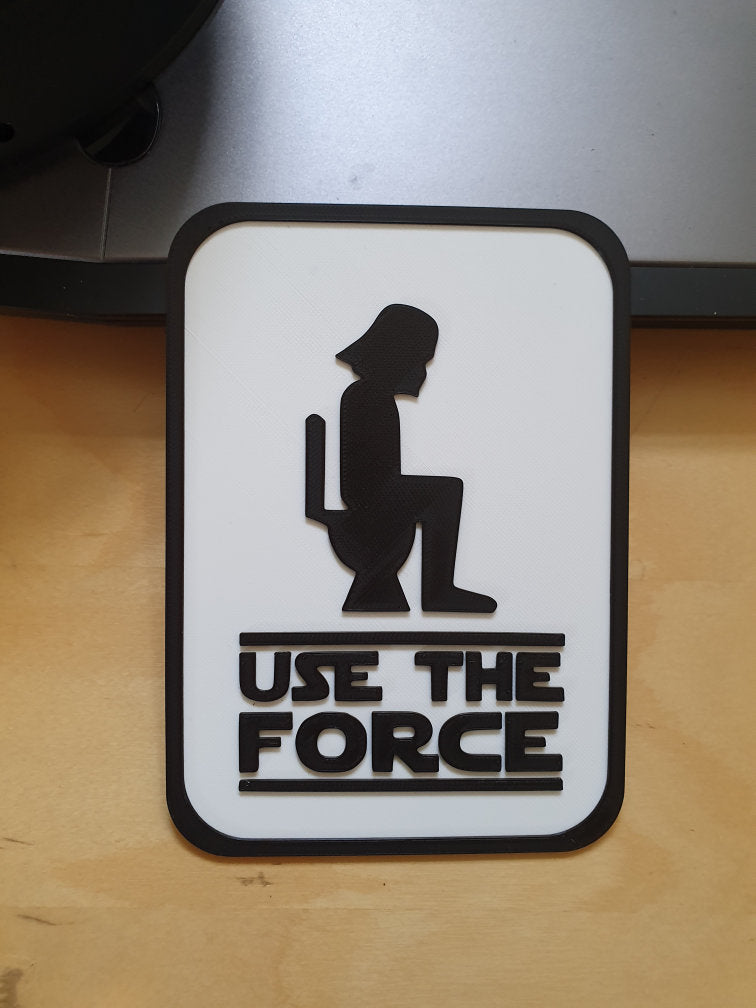 Funny Toilet Sign Business Bathroom Public Restroom Sign Home Decor Use the Force