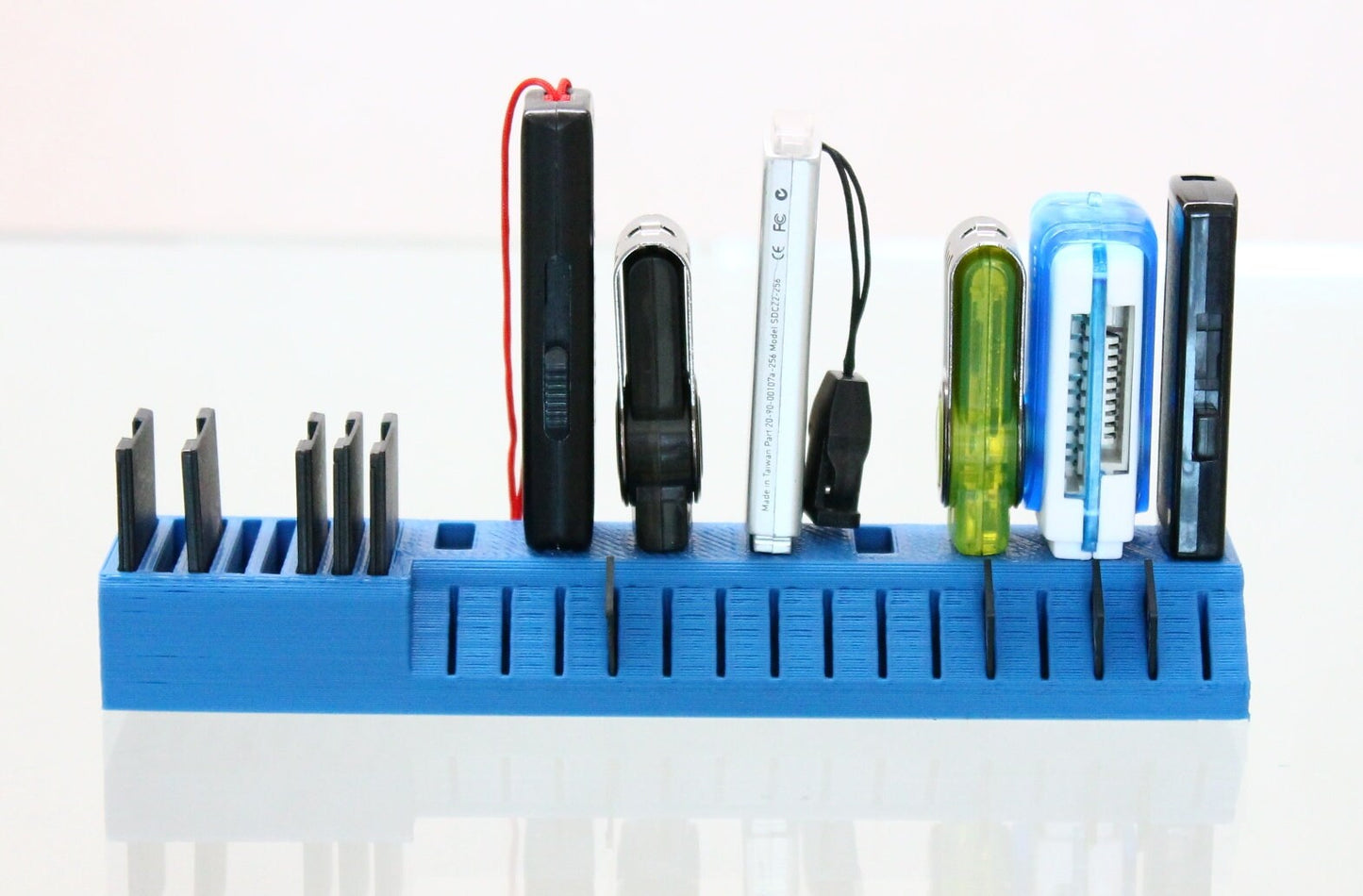 USB SD MicroSD Storage Organizer holder for wide sticks