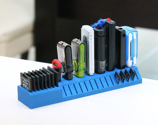 USB SD MicroSD Storage Organizer holder for wide sticks