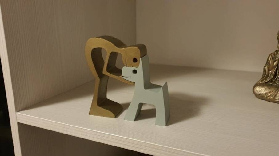 Dog And Human Ornament - Home Decore Dog Love
