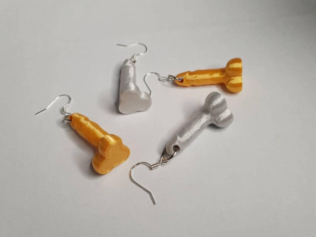 Penis Shaped Earrings Pair of Dick Earrings Funny Jewelry Bachelorette Party Gift